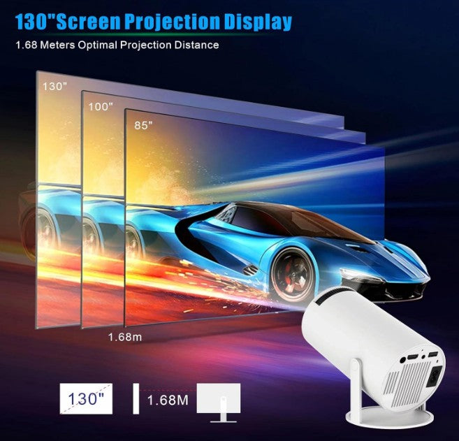HY300PRO Mini Projector with WiFi and Bluetooth, 4K Support Smart Portable