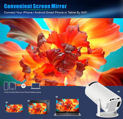 HY300PRO Mini Projector with WiFi and Bluetooth, 4K Support Smart Portable