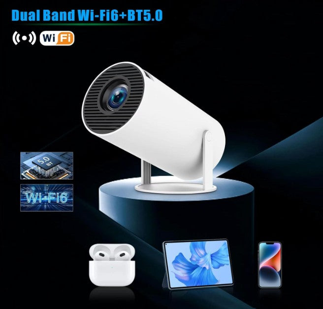 HY300PRO Mini Projector with WiFi and Bluetooth, 4K Support Smart Portable